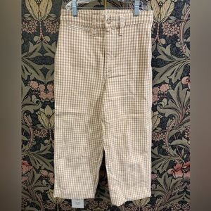 Madewell Slim Emmett Wide-Leg Crop Gingham Pants - Size 25